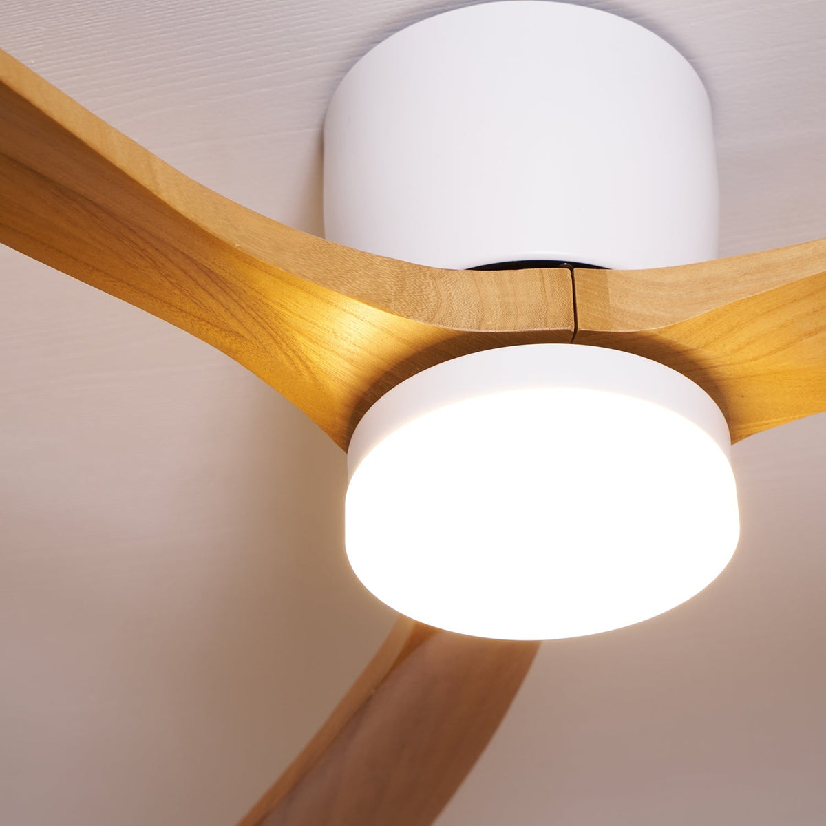 42-52 Inch Modern Ceiling Fan with Dimmable LED Light | 6-Speed Reversible DC Motor | Sycamore Wood Blades | Remote Control Included | Lonoma