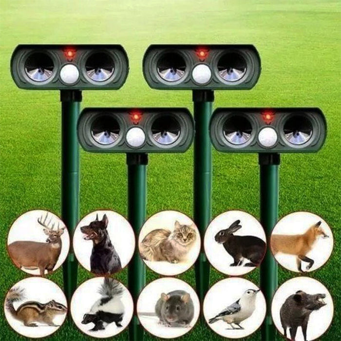 Solar Animal Deterrent Device with Motion Activation and LED Flash for Gardens | Lonoma