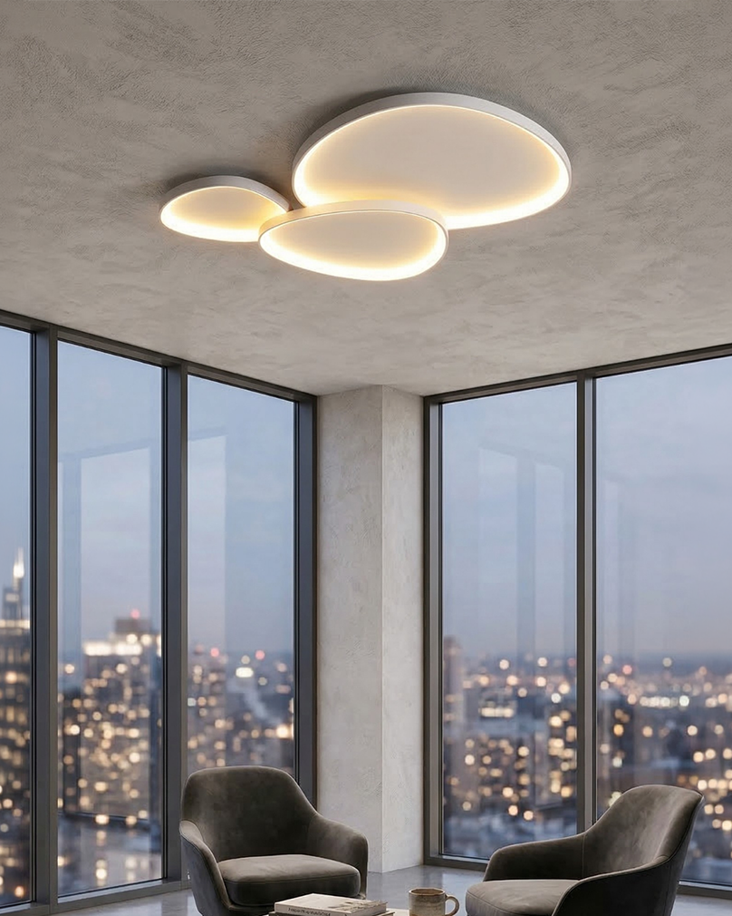Modern LED Ceiling Light Flush Mount – Dimmable Rectangular Panel with Integrated LED for Living Room, Bedroom & Office | Lonoma