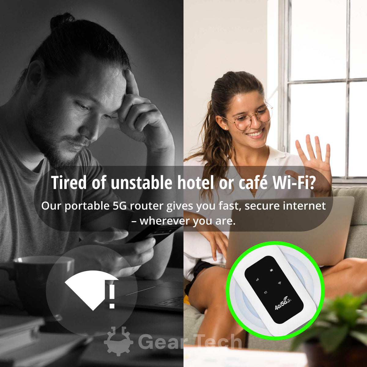 Portable 4G LTE WiFi Hotspot Router, Connects 10 Devices, 150 Mbps, SIM Card Unlocked, Travel Internet for RV Camping Road Trips | Lonoma