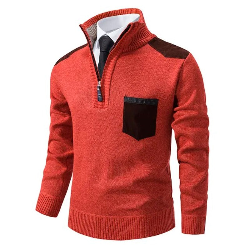 Men's Quarter-Zip Cashmere Sweater with Stand Collar – Soft Luxury Pullover for Fall and Winter | Lonoma