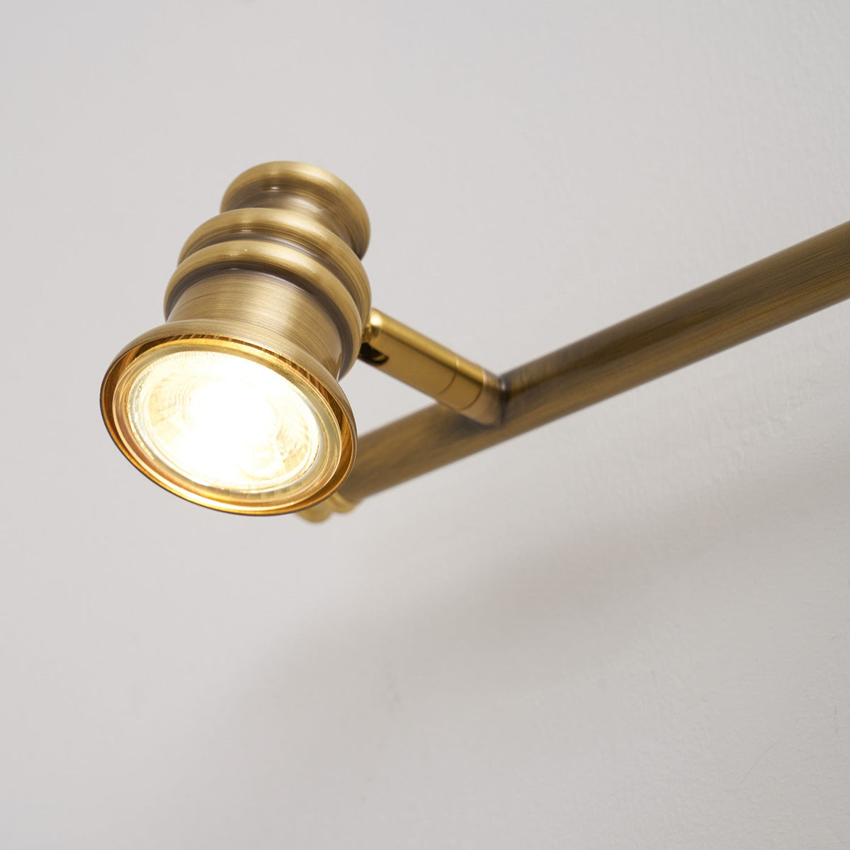 Adjustable Brass Wall Sconce with Multiple Spotlights – Indoor Track Light Fixture for Living Room, Bedroom & Hallway – Hardwired MR16 Lamp | Lonoma