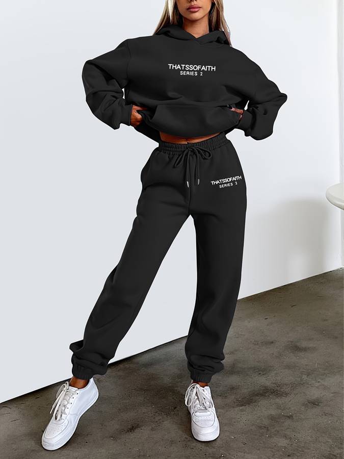 Women's Matching Loungewear Set Two-Piece Outfit Casual Jogger Pants Loose Fit Top Coordinated Athleisure Set Relaxed Everyday Wear for | Lonoma