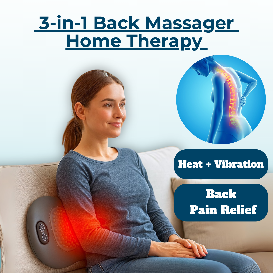 Lower Back Massager with Heat & Vibration for Lumbar Relief, Sciatica Support, Posture Therapy Device | Lonoma
