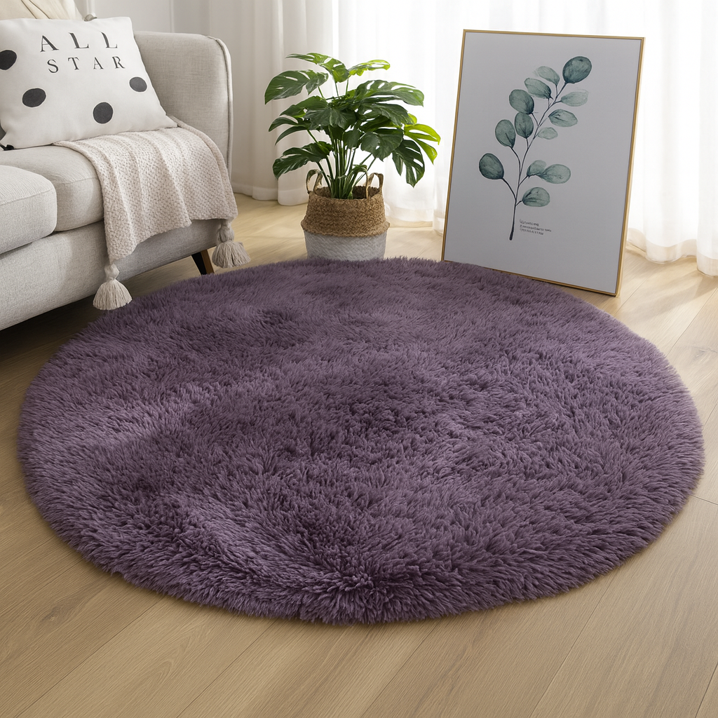 Circular Silk & Wool Area Rug Handwoven Neutral Tones for Living Room Bedroom Modern Home Decor Soft Luxe Floor Covering | Lonoma