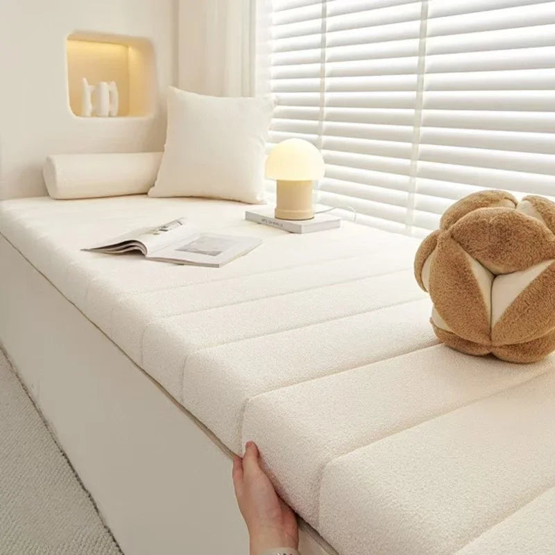 Plush Velvet Bench Cushion Pad with Non-Slip Base for Bay Window Seat, Patio Seating, Indoor & Outdoor Use | Lonoma