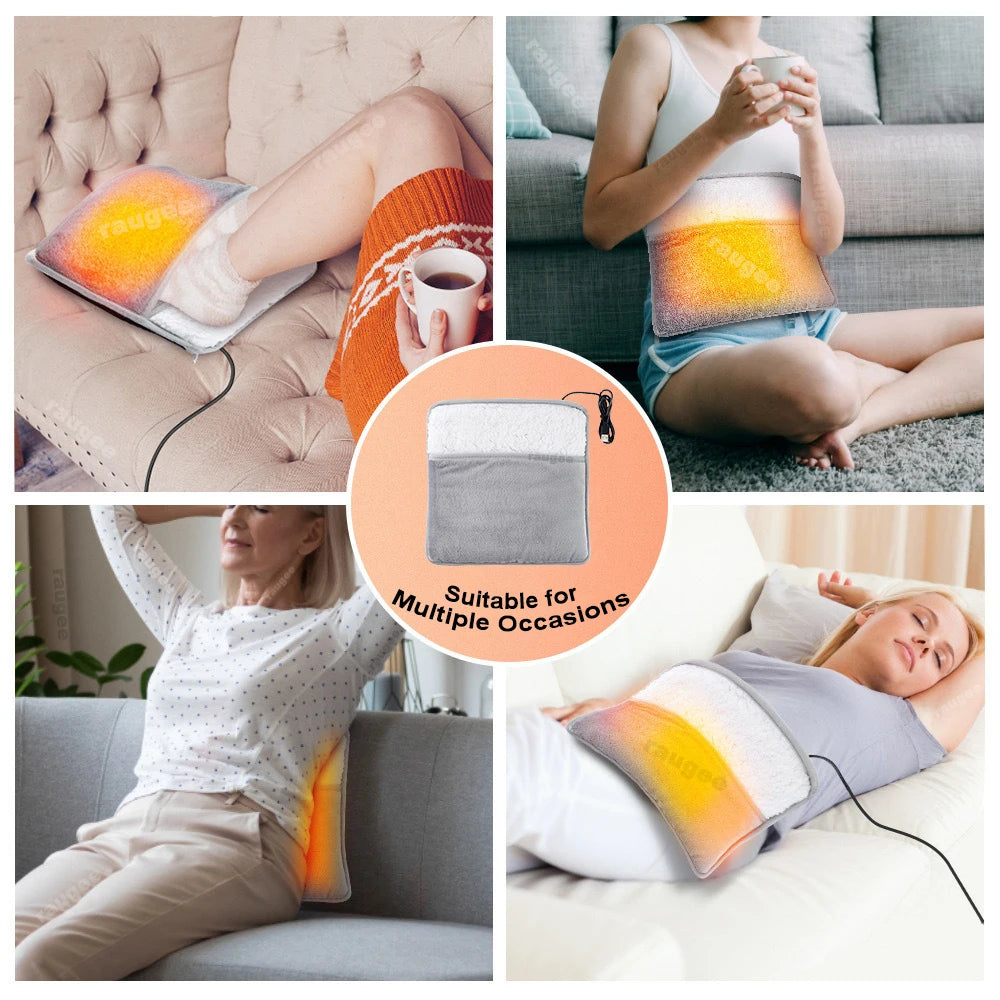 USB Heated Foot Warmer Soft Plush Electric Heating Pad for Cold Feet – Bedroom Office Desk Use Portable Cozy Winter Warming Slipper Pouch | Lonoma