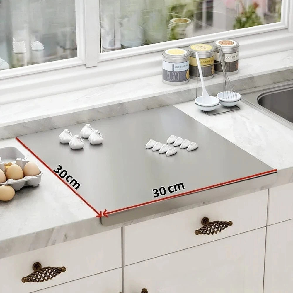 Stainless Steel Cutting Board for Kitchen Non-Slip Edge Food Prep Surface 304 Grade Metal Chopping Block Vegetable Meat Pastry Board | Lonoma