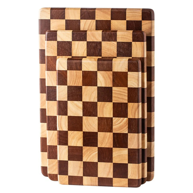 1Pc End Grain Snijplank Zware Rubber Houten Snijplank Omkeerbare Serveerplank Voor Vlees Brood Fruit Groente JT549