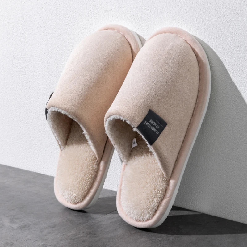 Men's Suede House Slippers Indoor Winter Shoes Quiet Non-Slip Cushioned Warm Slip-On Moccasins for Fall Cold Weather Guest Bedroom | Lonoma