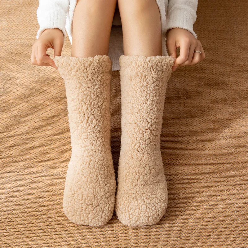 Women's Thermal Slipper Socks with Grips – Fleece-Lined Extra Thick Winter House Socks for Cold Floors | Lonoma