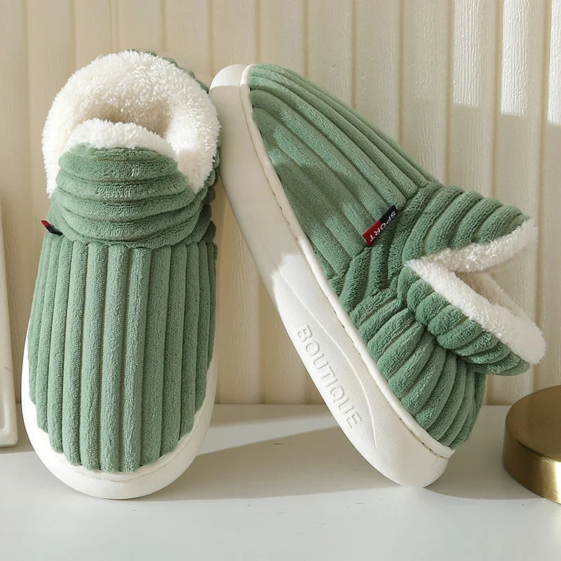 Winter pantoffels - Evshine Zachte Zool Slippers Voor Vrouwen Winter Mode Vrouwen Bont Slippers Fuzzy Pluche Mannen Slippers Warme Harige Vrouwen Katoenen Schoenen