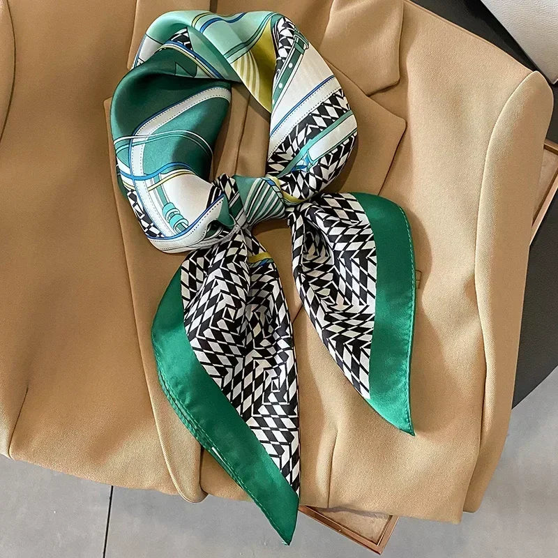Square Silk Scarf for Women with Printed Design for Hair Neck or Handbag Accent Accessory | Lonoma