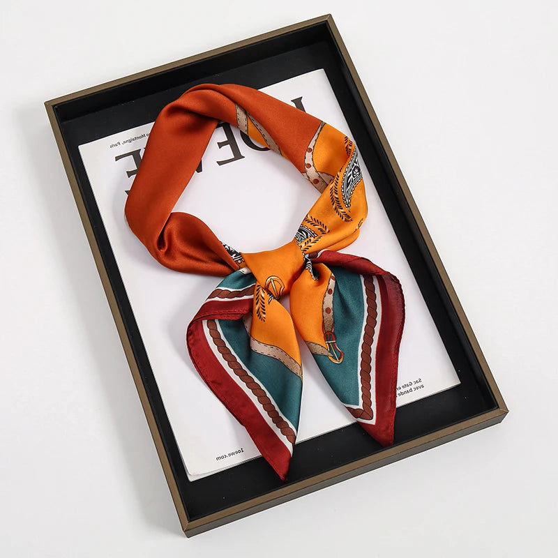 Square Satin Scarf for Women Hair Wrap Neck Scarf Headband Versatile Fashion Accessory Lightweight Printed Bandana | Lonoma