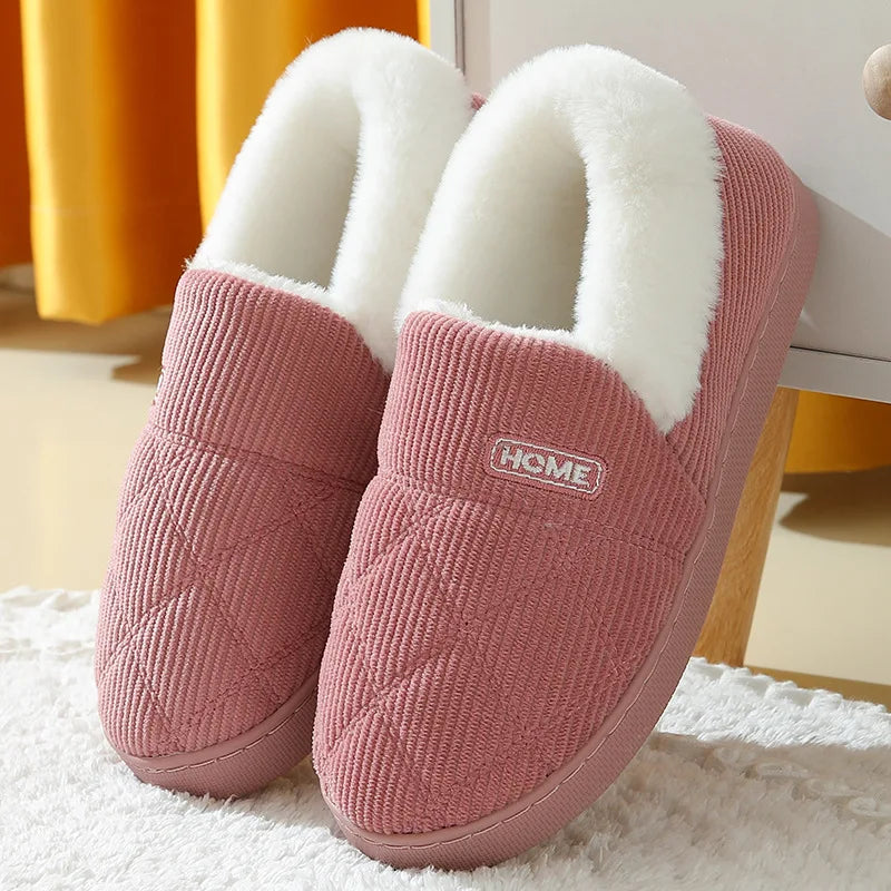 Plush Slippers for Women Men Indoor House Shoes Fuzzy Faux Fur Slip-On Soft Sole Winter Warm Cozy Footwear Home Bedroom Slides | Lonoma