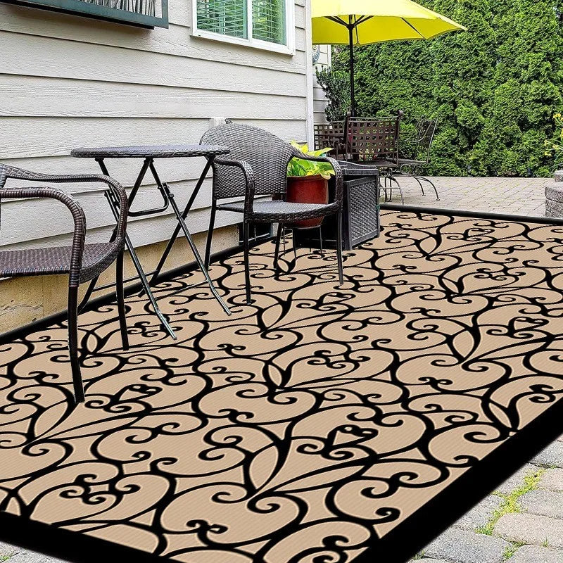 Outdoor Rug Waterproof Picnic Mat 63×47 in Camping Ground Cover French Garden Floral Anti-Slip Tent Floor Pad Soft Moisture Barrier Patio | Lonoma