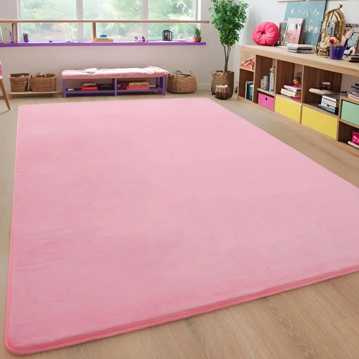 Plush Coral Velvet Area Rug Soft Non-Slip Floor Mat for Living Room Bedroom Kids Play Space Large Rectangle Home Rug | Lonoma
