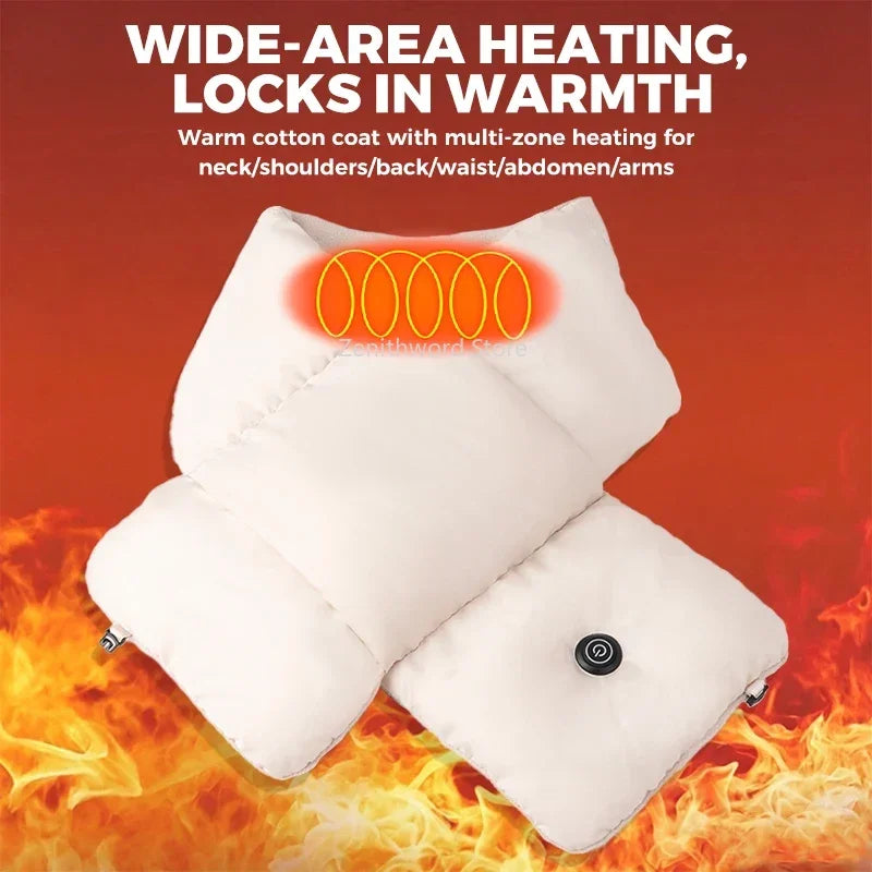 USB Rechargeable Heated Neck Wrap for Winter Outdoor Activities – Soft Plush Thermal Scarf for Men & Women | Lonoma