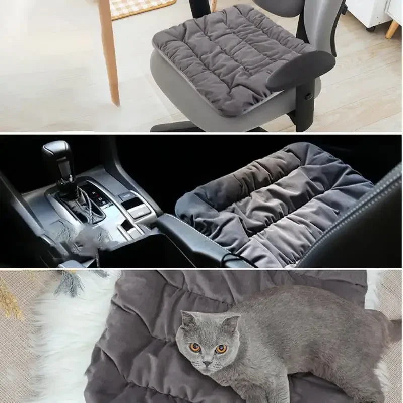 USB Heated Cushion Pad 18x18 in 3 Temp Settings for Pets Chairs Cars Office Winter Warming Mat for Cats Dogs | Lonoma