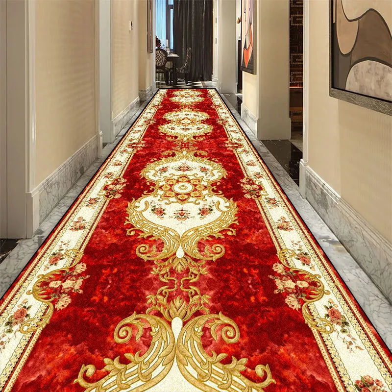 Runner Rug Anti-Slip Polyester Hallway Mat for Entryway Living Room Bedroom Kitchen Stairs Printed Pattern Washable Various Sizes | Lonoma