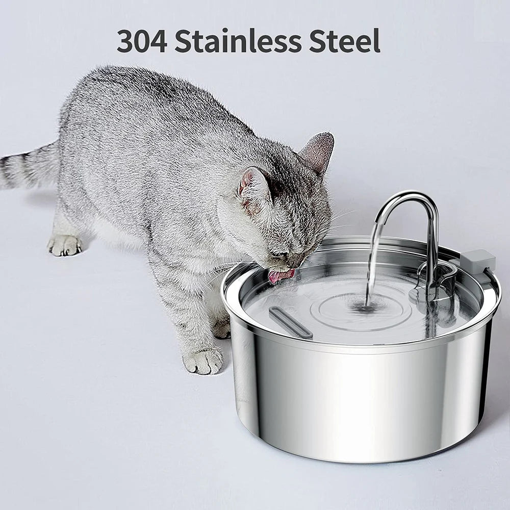 USB Pet Hydration Station Stainless Steel 3L Circulating Bowl for Cats and Dogs with Dual Filters Silent Pump for Multi-Pet Homes | Lonoma