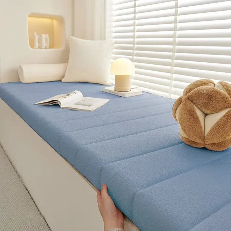 Plush Velvet Bench Cushion Pad with Non-Slip Base for Bay Window Seat, Patio Seating, Indoor & Outdoor Use | Lonoma
