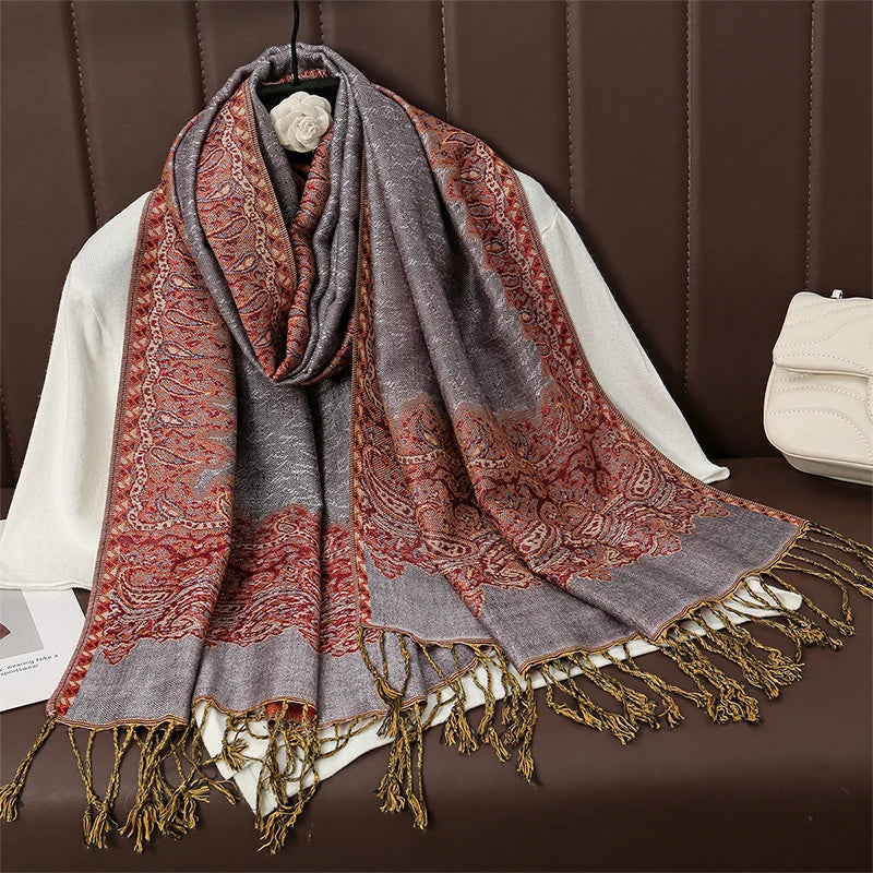 Soft Cashmere-Feel Scarf for Women – Warm Oversized Pashmina Wrap Shawl for Fall Winter Layering | Lonoma