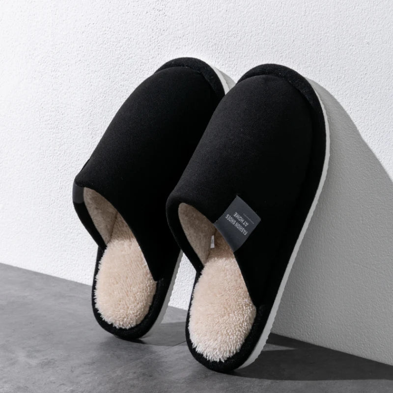 Men's Suede House Slippers Indoor Winter Shoes Quiet Non-Slip Cushioned Warm Slip-On Moccasins for Fall Cold Weather Guest Bedroom | Lonoma