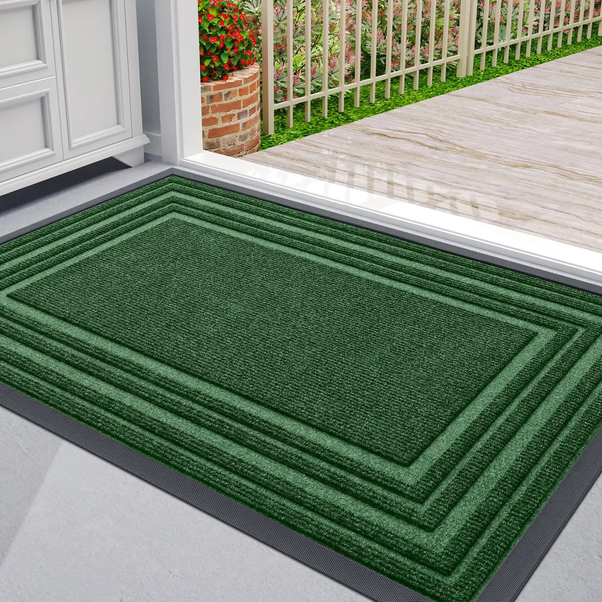 Rubber Doormat Low Profile Non-Slip for Front Door Entry Indoor Outdoor All Weather Heavy Duty Floor Mat Home Entryway Hallway Porch Garage | Lonoma