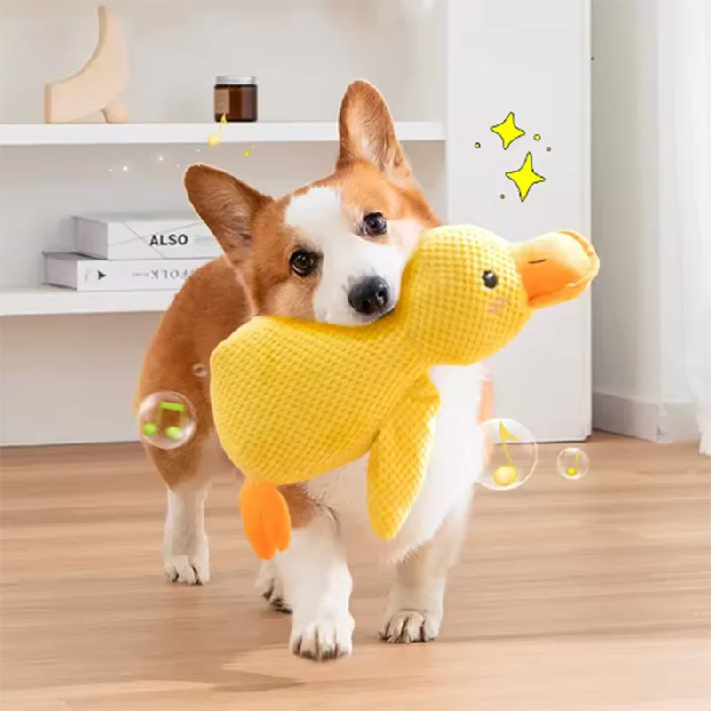 Squeaky Duck Plush Dog Toy for Interactive Play and Boredom Relief | Soft Stuffed Animal Chew Toy for Puppies and Small Dogs | Lonoma
