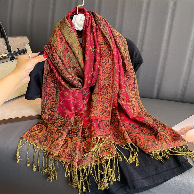 Soft Cashmere-Feel Scarf for Women – Warm Oversized Pashmina Wrap Shawl for Fall Winter Layering | Lonoma