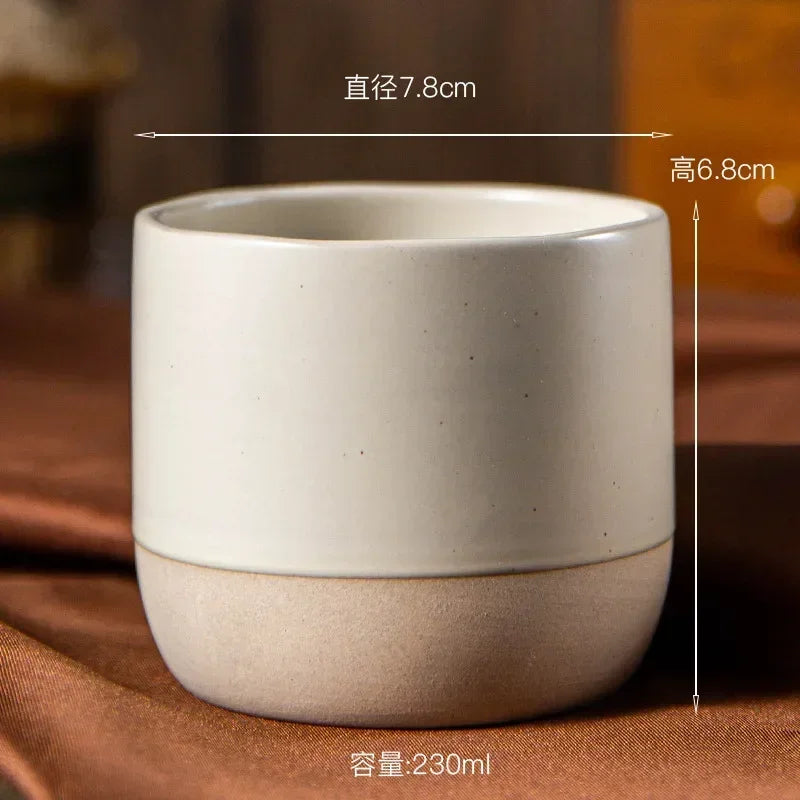 Handmade Japanese Stoneware Coffee Cup, Wabi-Sabi Ceramic Espresso & Tea Mug, Rustic Glazed Small Cup for Latte, Cortado | Lonoma