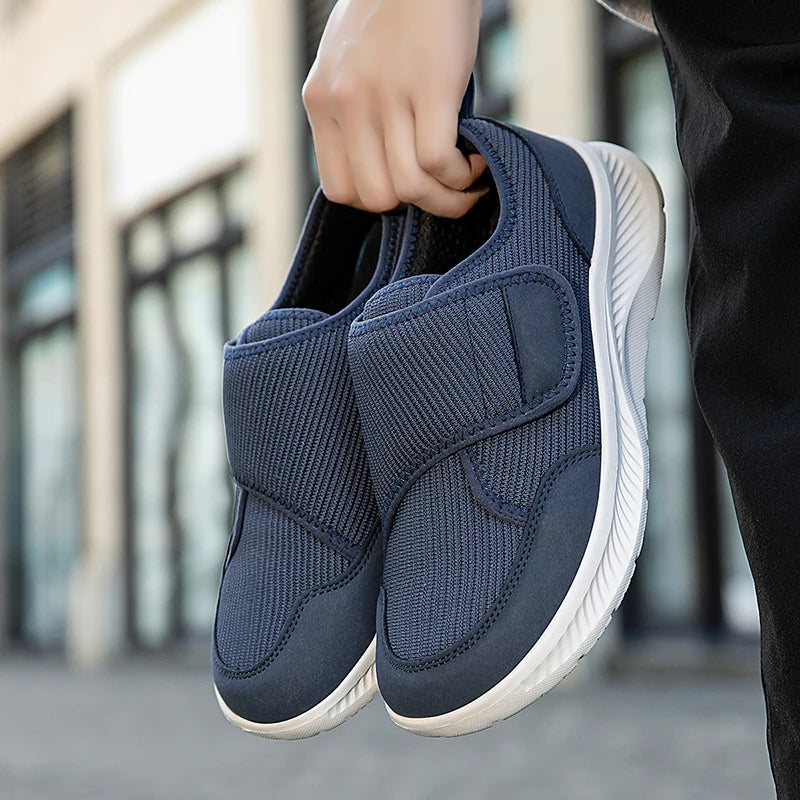 Men's Orthopedic Slip-On Shoes Wide Toe Box Adjustable Hook and Loop Lightweight Cushioned Sole for Bunions Swelling Diabetic Feet Seniors | Lonoma
