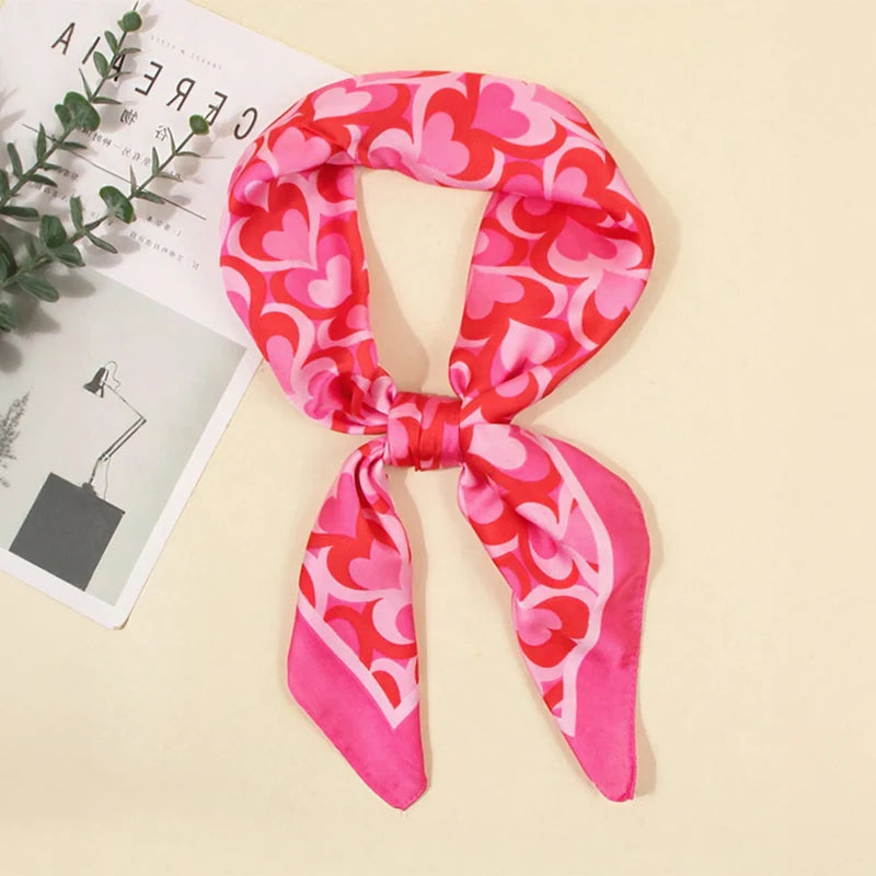 Square Satin Scarf for Women Hair Wrap Neck Scarf Headband Versatile Fashion Accessory Lightweight Printed Bandana | Lonoma