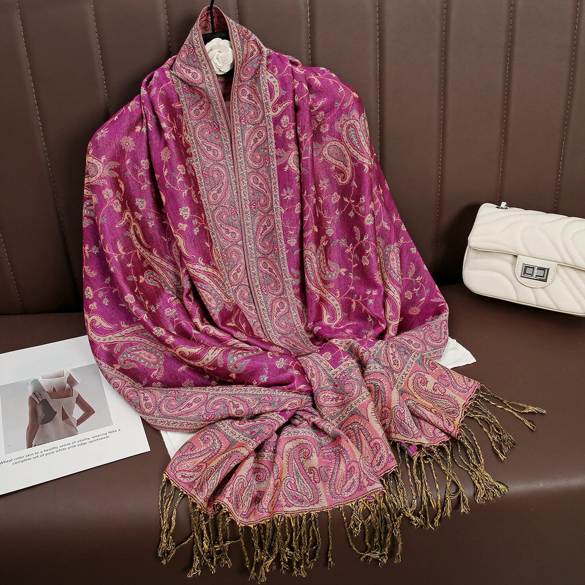 Soft Cashmere-Feel Scarf for Women – Warm Oversized Pashmina Wrap Shawl for Fall Winter Layering | Lonoma