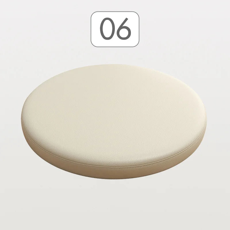 Memory Foam Seat Cushion Round Non-Slip Faux Leather Dining Chair Pad Bar Stool Topper for Kitchen Office Home | Lonoma