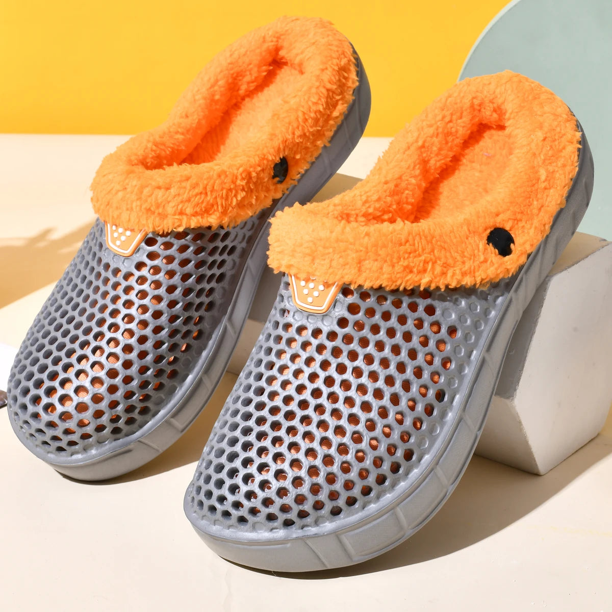 Plush Lined Slip-On Clogs for Men & Women - Warm Fleece Winter House Slippers Indoor Outdoor Mule Shoes for Cold Weather | Lonoma