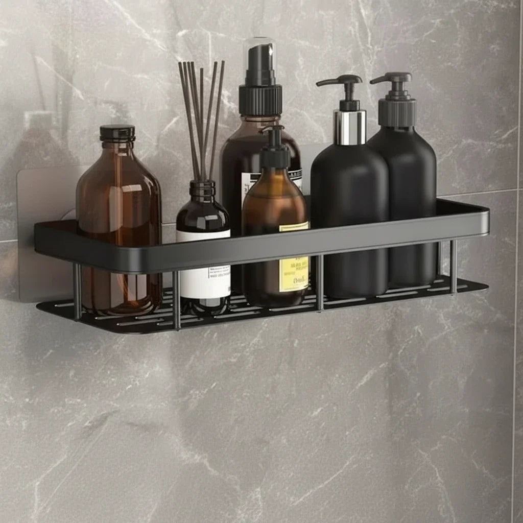 Adhesive Bathroom Shelf Corner Triangle Rectangle Organizer No Drill ABS Stainless Steel for Shower Wall | Lonoma