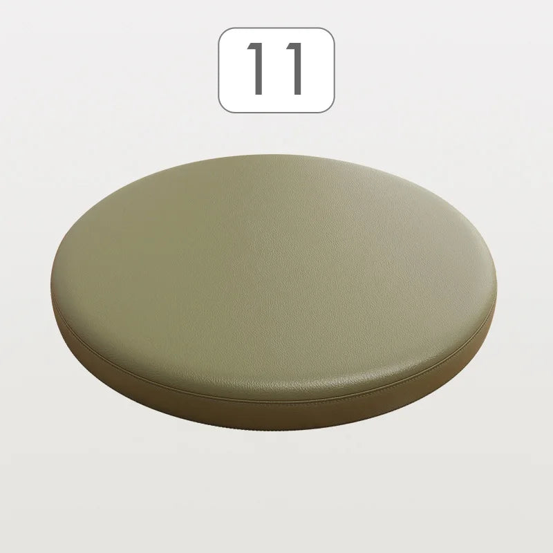Memory Foam Seat Cushion Round Non-Slip Faux Leather Dining Chair Pad Bar Stool Topper for Kitchen Office Home | Lonoma