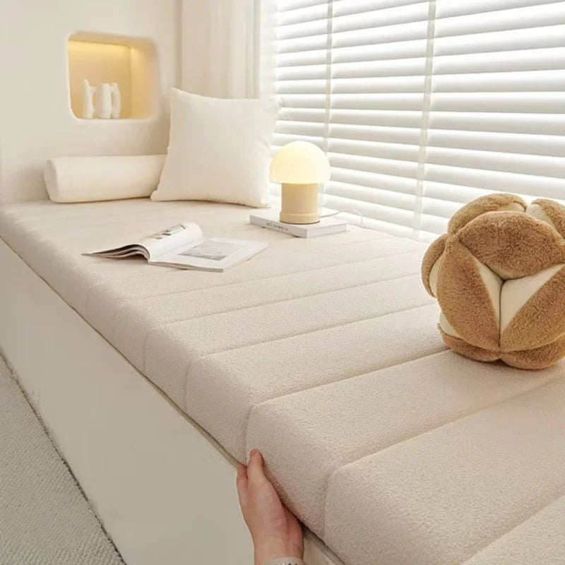 Plush Velvet Bench Cushion Pad with Non-Slip Base for Bay Window Seat, Patio Seating, Indoor & Outdoor Use | Lonoma
