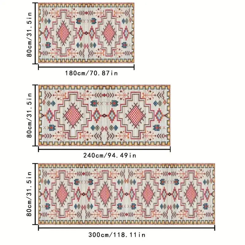 Vintage Hallway Runner Rug Non-Slip Washable Kitchen Floor Mat Entryway Carpet for Hallways Corridors Bathrooms | Lonoma