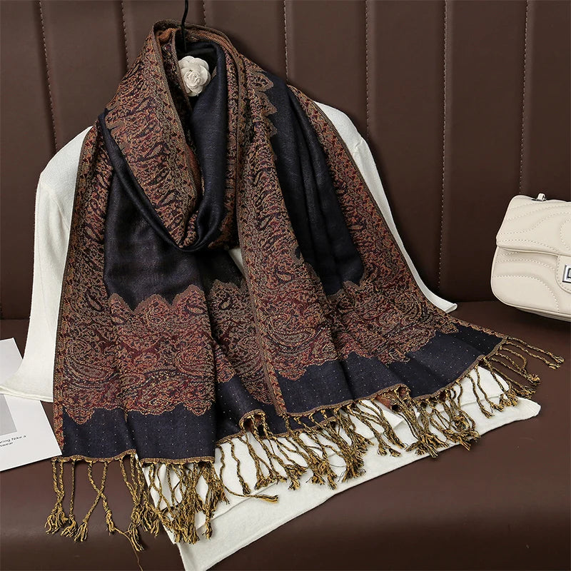 Soft Cashmere-Feel Scarf for Women – Warm Oversized Pashmina Wrap Shawl for Fall Winter Layering | Lonoma