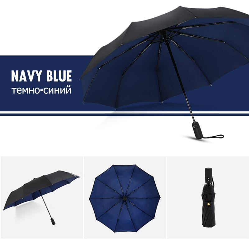 Windproof Inverted Umbrella with Auto-Open Button for Rain & Sun Protection – Reverse Close Design | Lonoma
