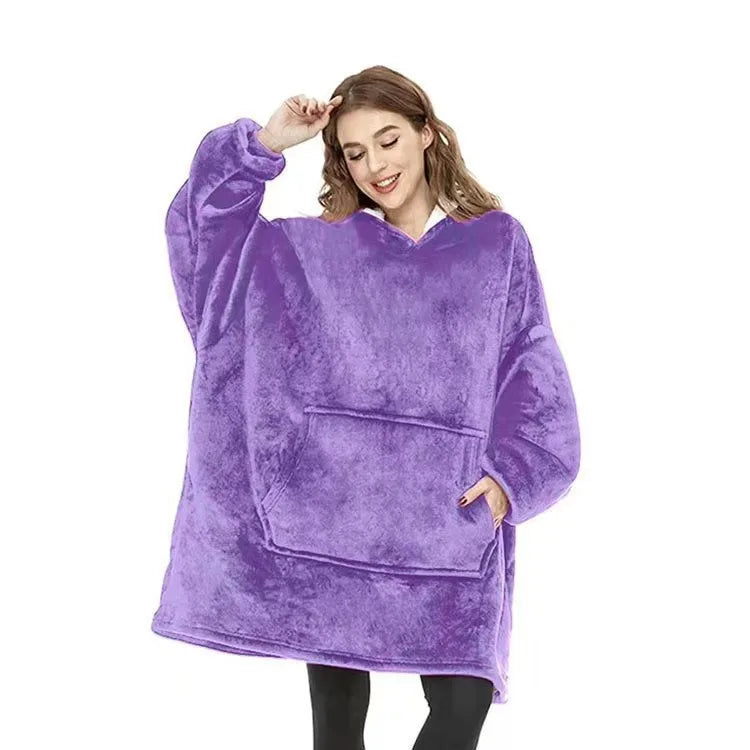 Oversized Wearable Blanket Hoodie with Kangaroo Pocket – Ultra Soft Fleece Reversible Throw Sweatshirt for Couch Lounging, Relaxing at | Lonoma