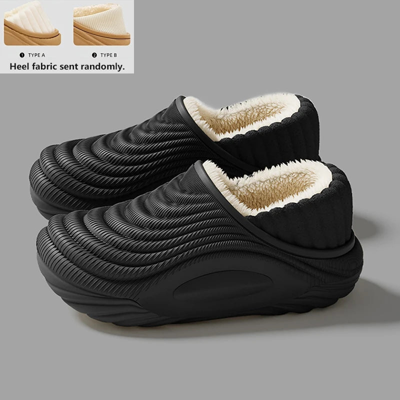 Plush House Slippers for Women & Men - Waterproof EVA Sole Indoor Slides with Thick Anti-Slip Bottom & Fuzzy Lining for Winter Warmth | Lonoma