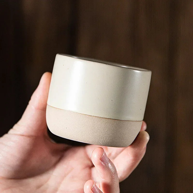 Handmade Japanese Stoneware Coffee Cup, Wabi-Sabi Ceramic Espresso & Tea Mug, Rustic Glazed Small Cup for Latte, Cortado | Lonoma