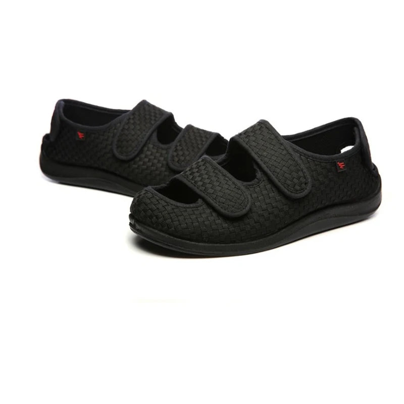 Adjustable Wide-Fit Sandals with Hook-and-Loop Straps for Swollen Feet and Edema Relief | Lonoma