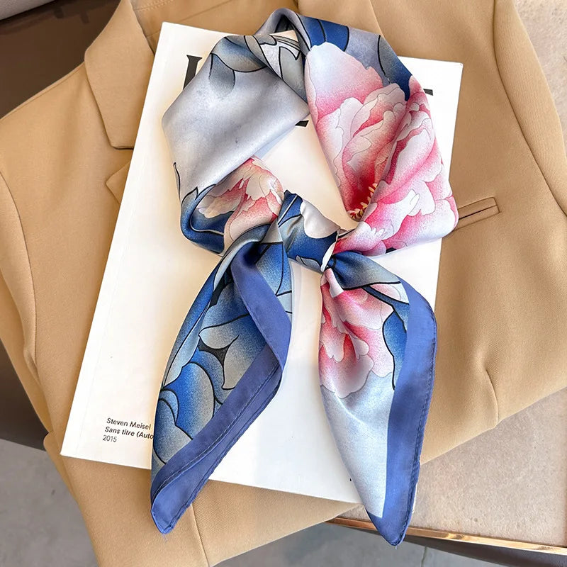 Square Satin Scarf 27.5 Inch Equestrian Print Headwrap Neck Tie Hairband for Women Four Season Versatile Accessory | Lonoma