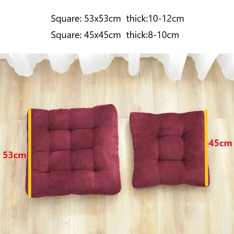 Tufted Square Floor Cushion 18 × 18 in or 21 × 21 in for Meditation, Yoga, Reading & Seating Corduroy Polyester Filled Thick Padded Mat | Lonoma