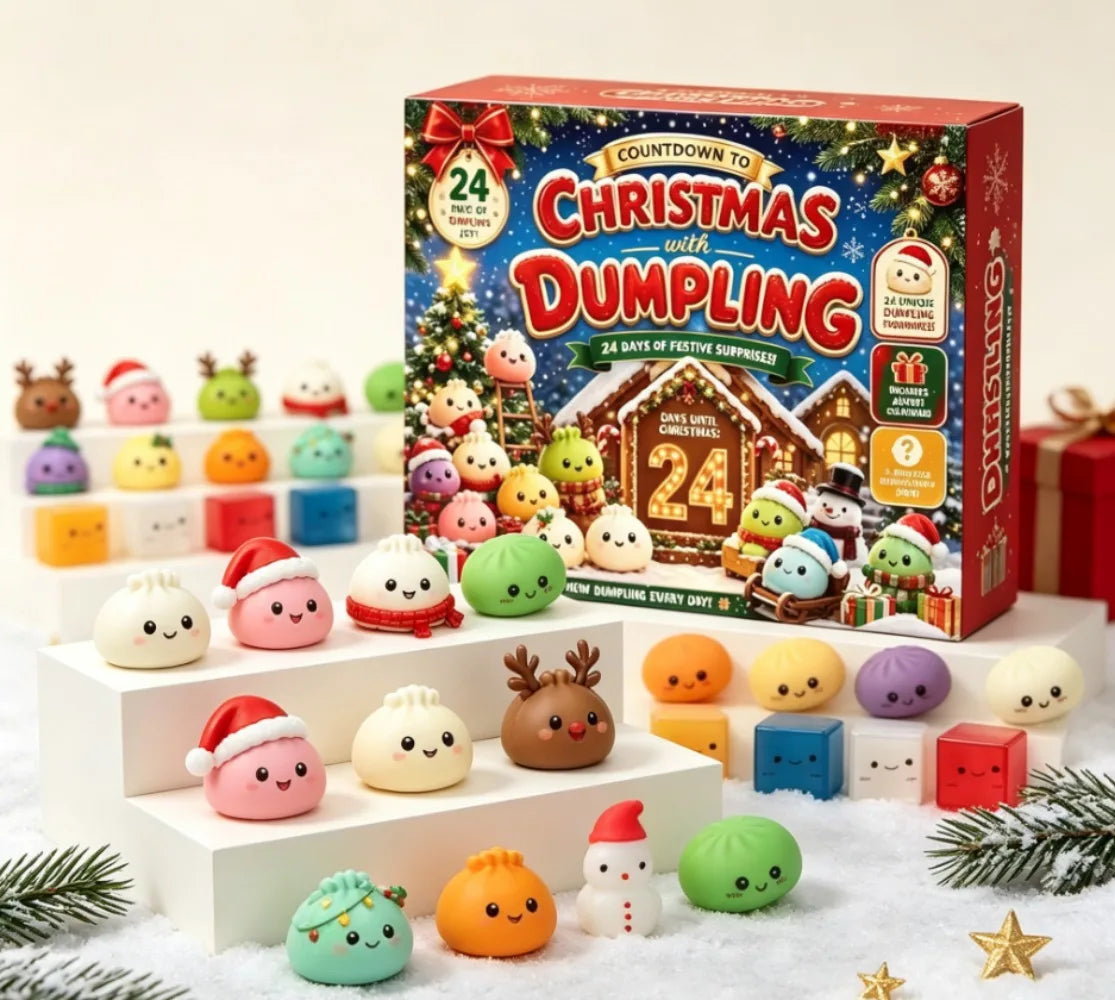 Nieuwe knuffel in de vorm van een broodje, een verrassingsdoos, een adventskalender voor 24 dagen van Kerst, verkrijgbaar in verschillende stijlen, als decoratie voor op het bureau, een leuk cadeau voor de feestdagen.